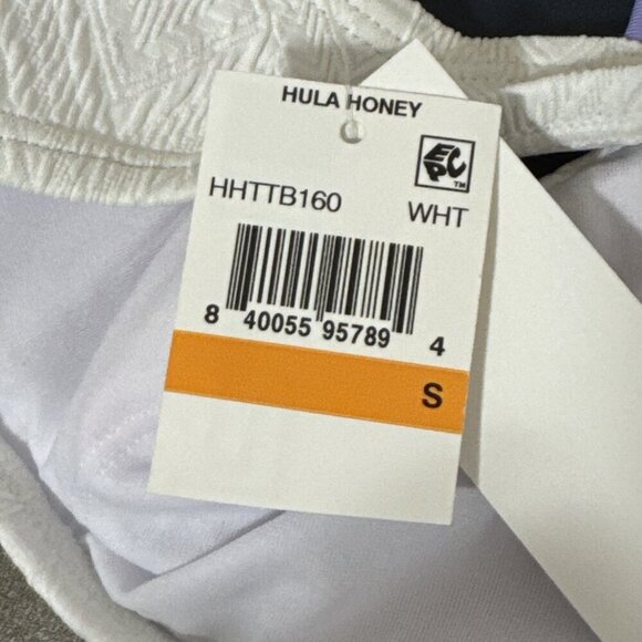 Hula Honey Juniors S Textured Bikini Swim Top White Multi NWT - Picture 10 of 16